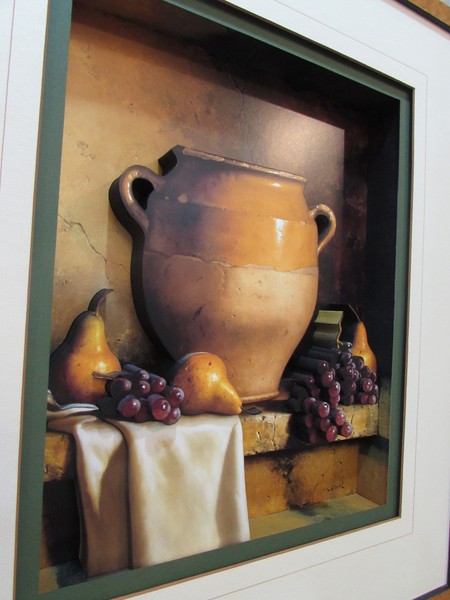 3D Tuscan Jars and Pears Still Life Close Up