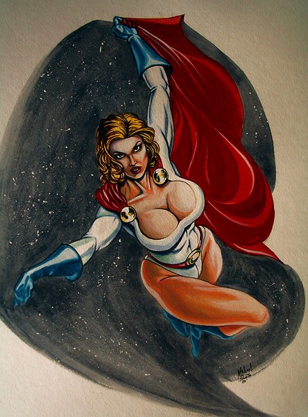 Powergirl in acrylic