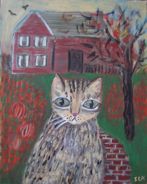 Tabby Cat and Saltbox