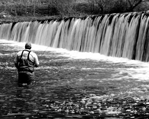 Fishing by the Falls