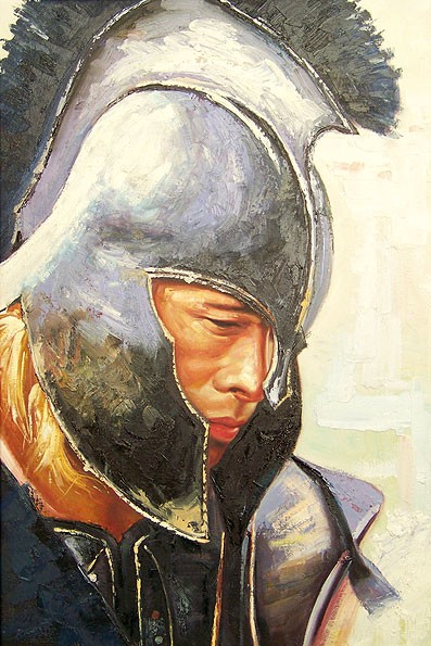 MYSTERIOUS KNIGHT Original Oil Painting by Ellie