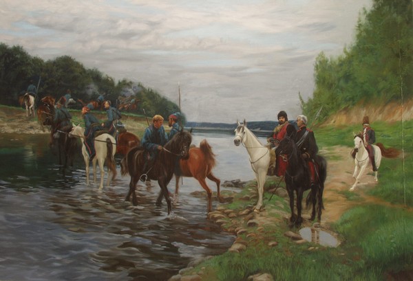 Rubicon. Crossing the river by Davydov squadrion. 
