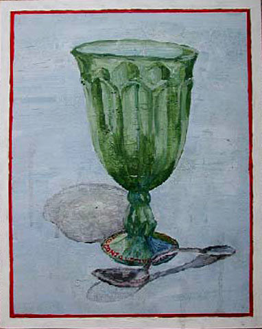 Green Glass and Spoon