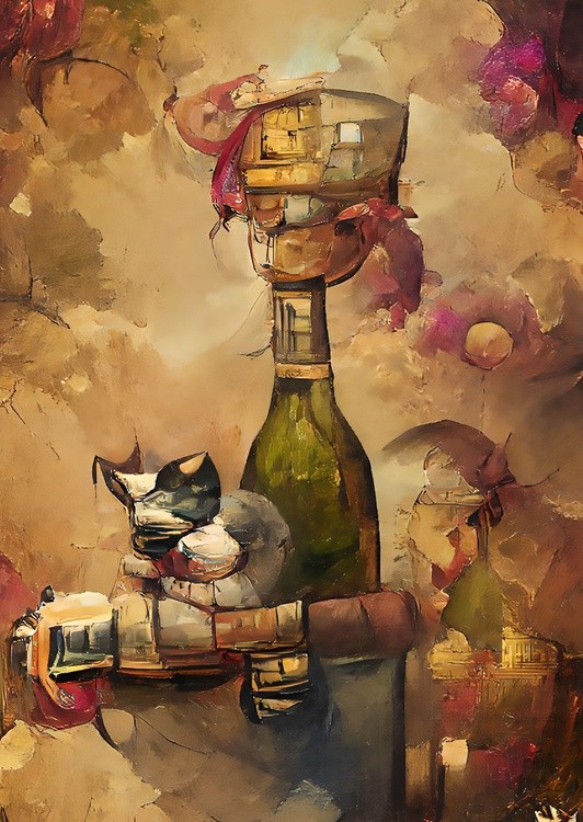 Cat with Wine Lives