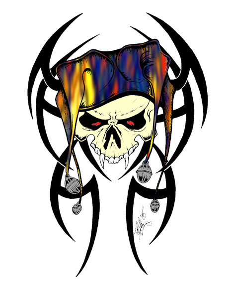 Tribal Skull - in color