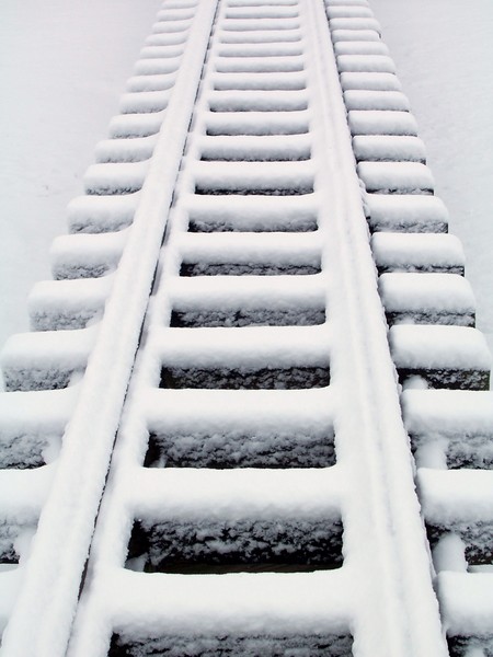 snow covered tracks