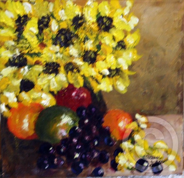 Still Life with Flowers, Apples and Oranges