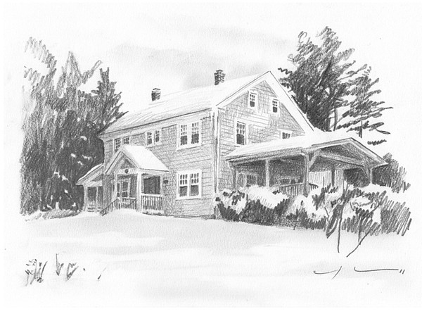 winter house portrait