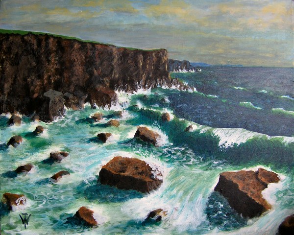 Cliffs,Rocks and Waves