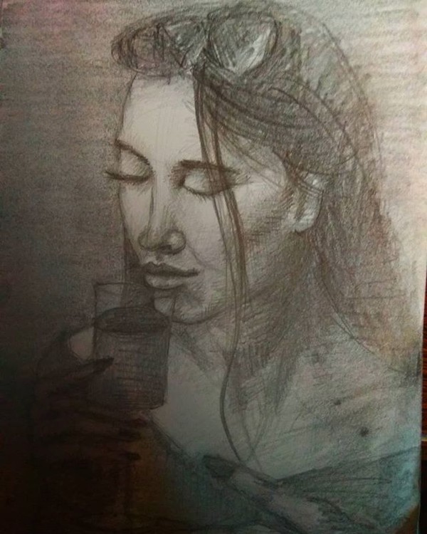 1 Hour portraitportrait drawing art artist pencildrawing pencilsketch pencil hladyshchuk girl wine i