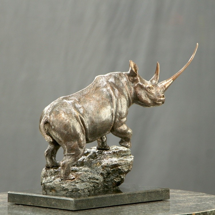 WAIWAI The Black Rhino limited edition bronze sculpture 2 of 14