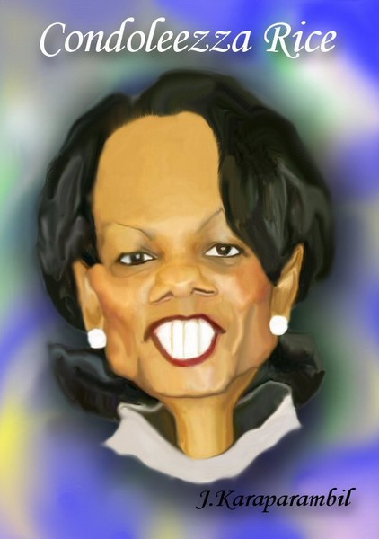 Caricature of Condoliza Rice