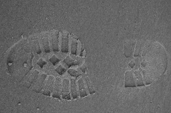 Foot print in the sand