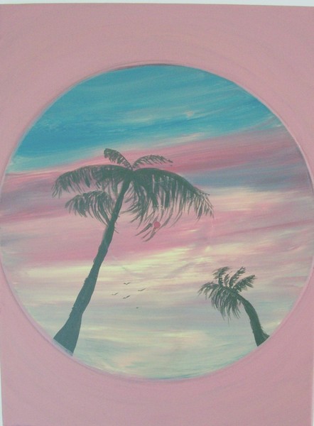 Altered Art LP Record Tropical Sunset 2