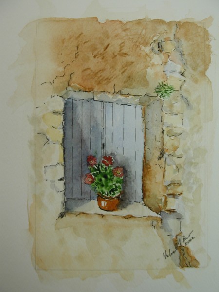 Window in Provence with Flowers