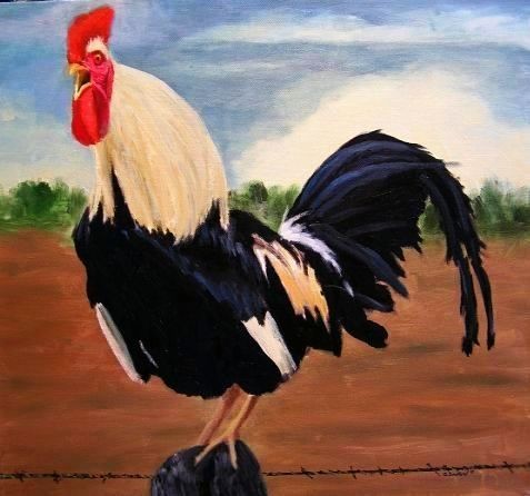 Barnyard Rooster - 16 x 20 inches