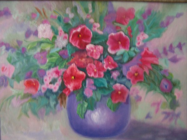 Mixed Flowers in a soft pastel background  sold