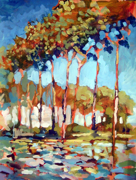 Poplars along the River Epte. After Monet.