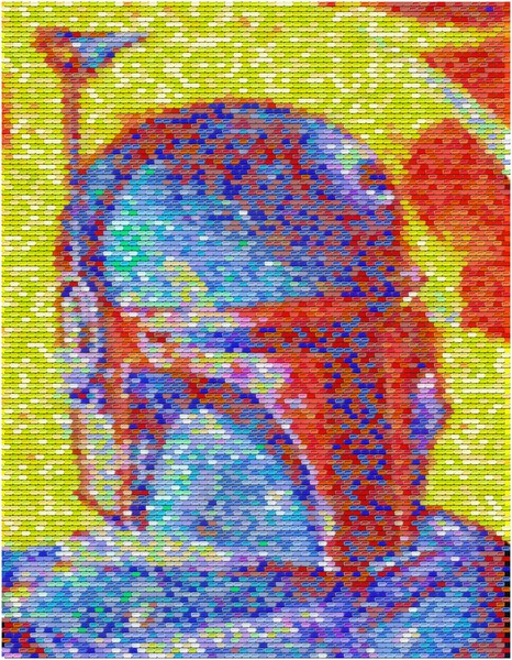 Star Wars Boba Fett PEZ candy tile mosaic