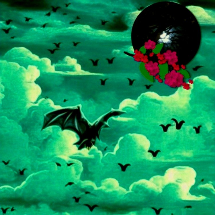 giant bat in a cloud landscape