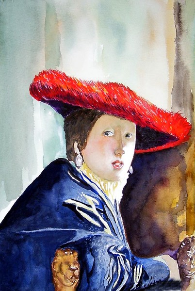 tribute to vermeer watercolour rendition2