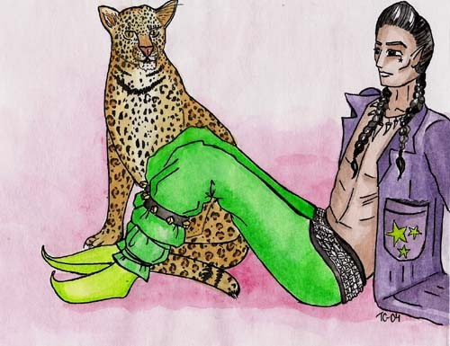 Elf and leopard