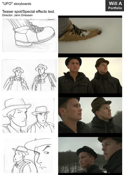 Storyboard for a teaser clip.