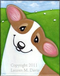 Welsh Corgi Dog ART 8x10 Animal Painting Lauren