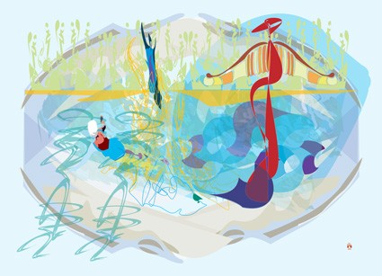 River Delight Digital Illustration