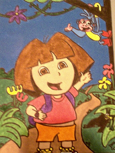 dora and boots in tree