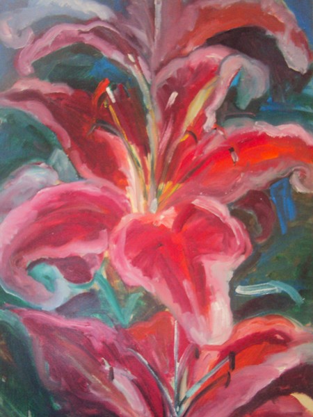 Art print flower modern oil painting 