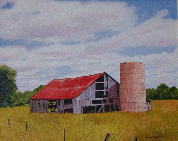 OLD RED ROOFED BARN