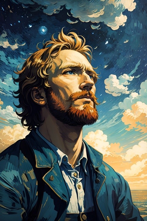 Default Sad Vincent Van Gogh looking up at the sky 1 a4bf9a09-3ea0-43a1-b14b-583e7d18c674 1