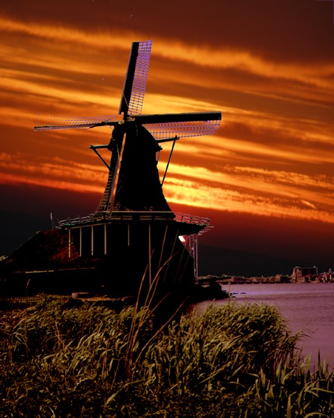 Dutch Windmill  on Lancaster Pa  sunrise
