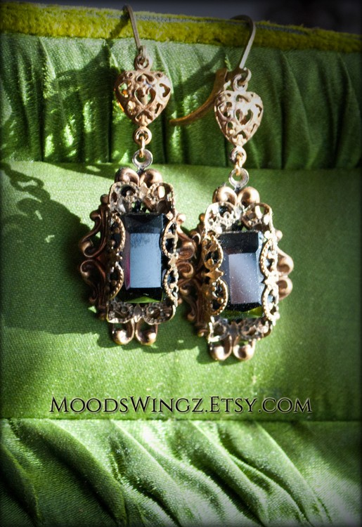 lace anthracite earrings
