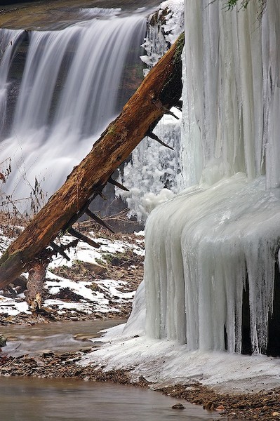 Waterfall and Ice Hocking Hills by Jim Crotty 3dv06highres