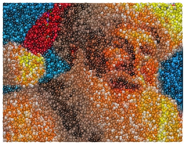 Santa Claus M&M Candy Mosaic