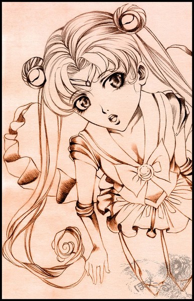 Sailor Moon Looking Up Sketch