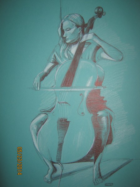 woman and cello