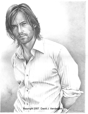 Finished drawing of Hugh Jackman