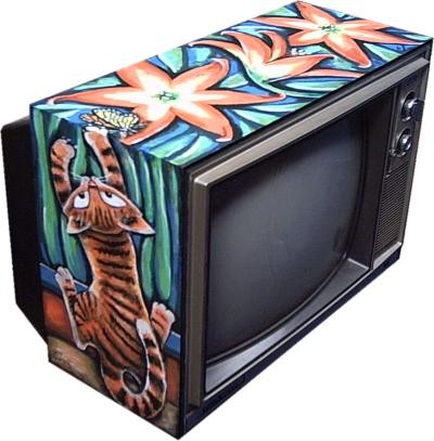 Hippy Cats on the TV - left and top panel