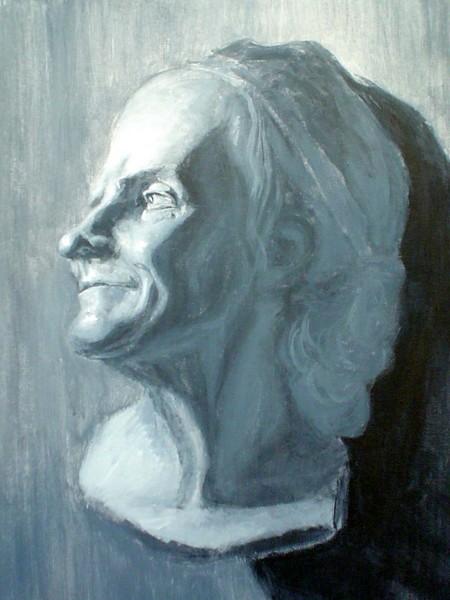 Voltaire Bust Painting