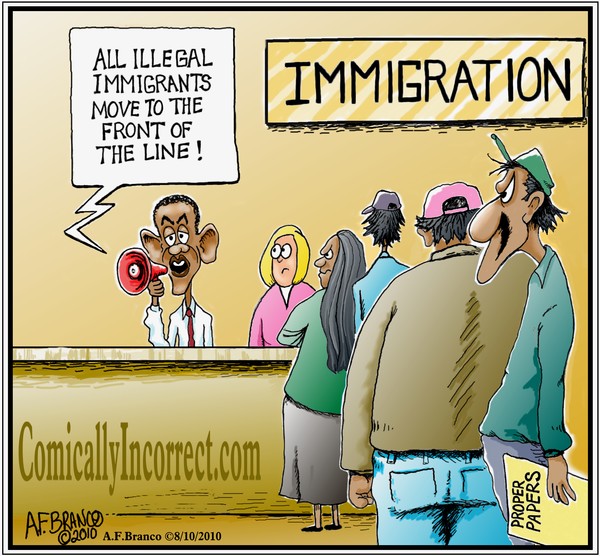 Illegals to the Front (Cartoon)