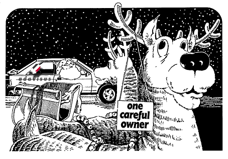 January cartoon for a car dealer