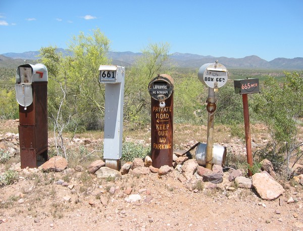 Mailboxes in the desert