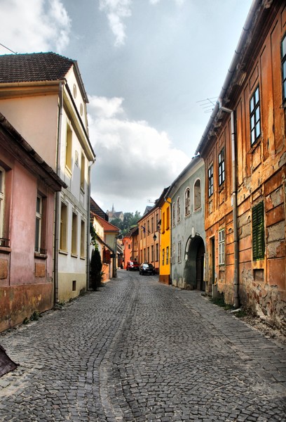 A street in Sighisuara,Romania
