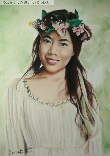 Polynesian girl with flowers