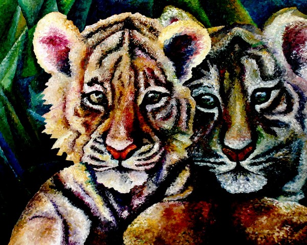 composition--Tiger cubs--