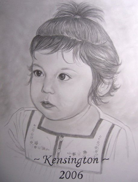 Little Girl Portrait with handlettered name