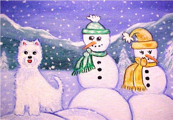 Westie & Snowmen